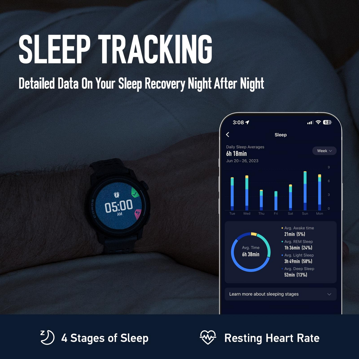 Coros Pace 3 GPS Sport Watch in Chalk with Silicone Band