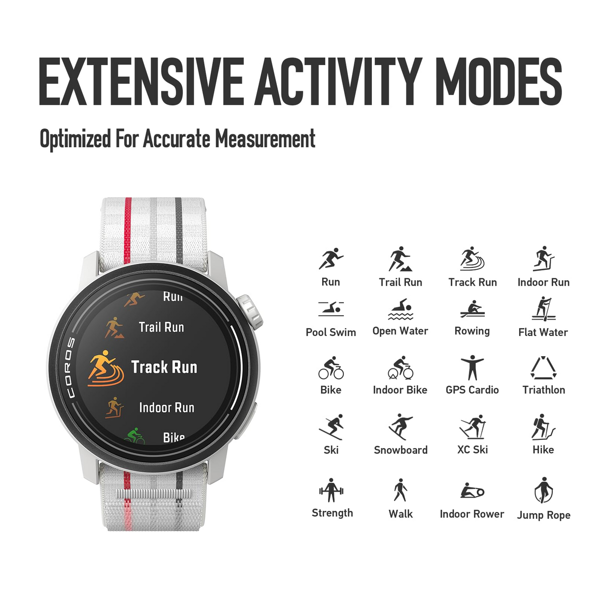 Coros Pace 3 GPS Sport Watch in Chalk with Silicone Band