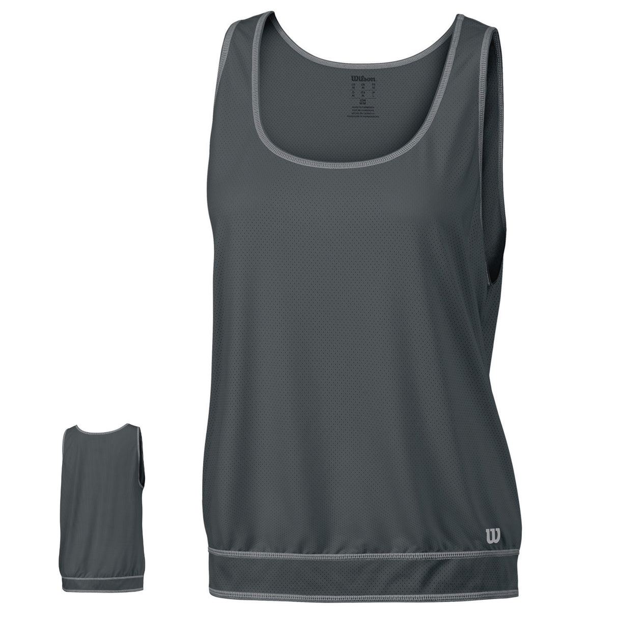 WILSON Womens Spring Mesh Tank Top nanoWIK Tennis - Grey
