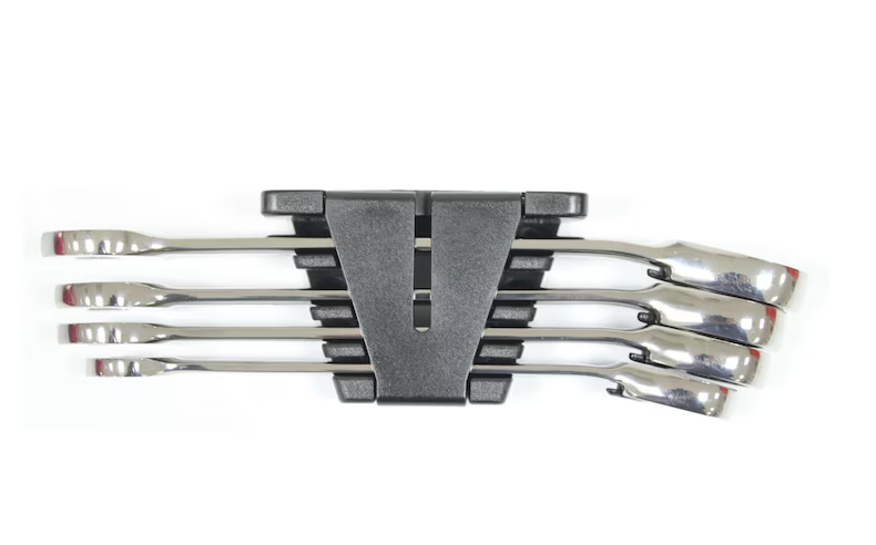 Wurth 4pcs Ratchet Combination Wrench Set with Reversing Lever – Chrome Vanadium Steel, 72-Tooth, High-Gloss Finish