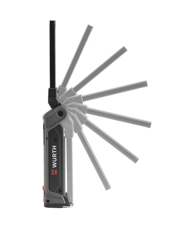 Wurth Cordless LED Handheld Work Lamp ERGOPOWER BEND+ – 700 Lumen, Folding Head, USB Rechargeable
