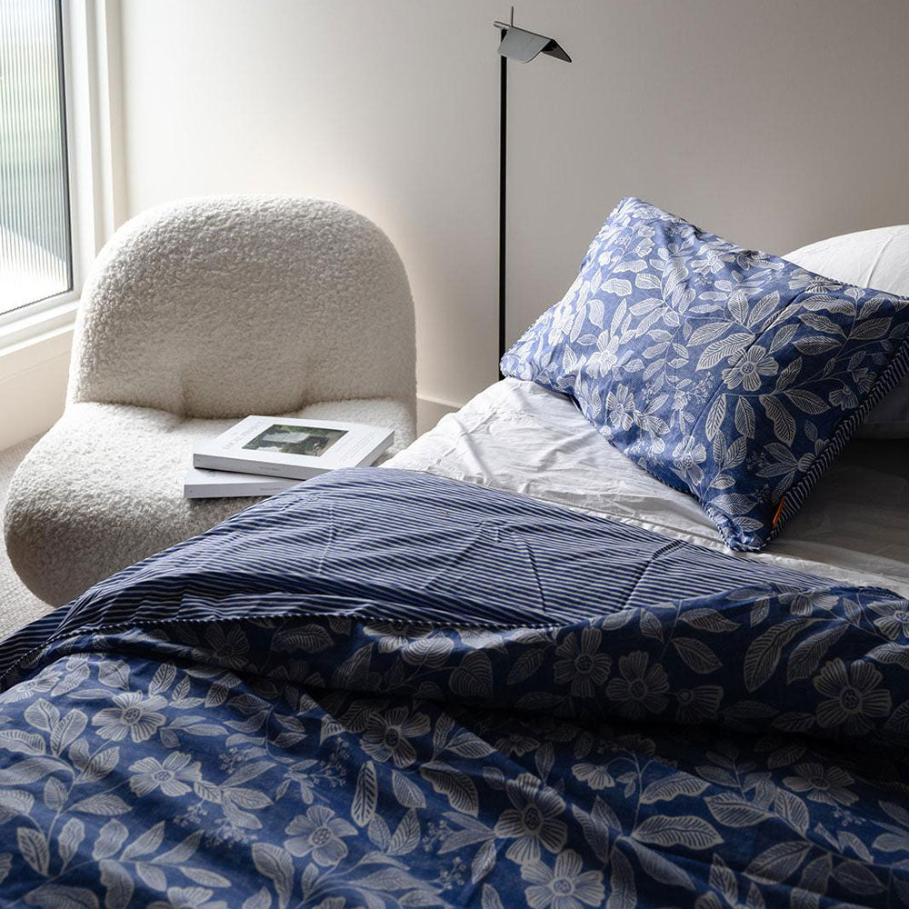 100% Cloud Cotton Duvet Quilt Cover Set w/ 2 Pillow Cases in Willow