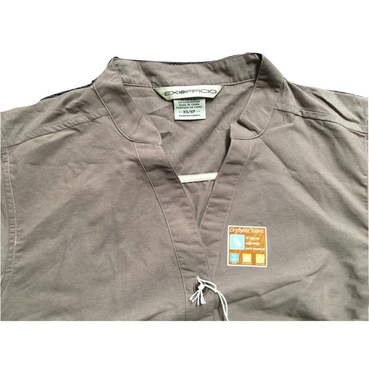 ExOfficio Dryflylite Top T Shirt Long Sleeve Womens T Shirt UV Protection in Acorn