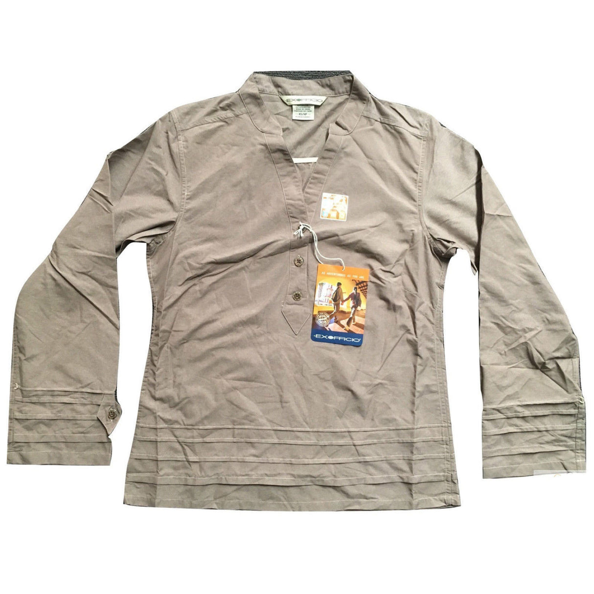 ExOfficio Dryflylite Top T Shirt Long Sleeve Womens T Shirt UV Protection in Acorn