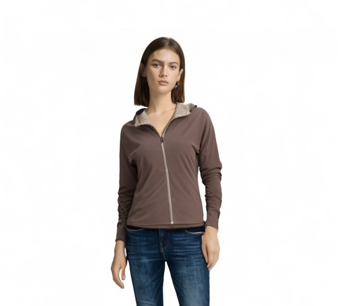 ExOfficio Womens Migrator Zip Hiking Trekking Hoodie Jumper Jacket Winter Sport - Acorn