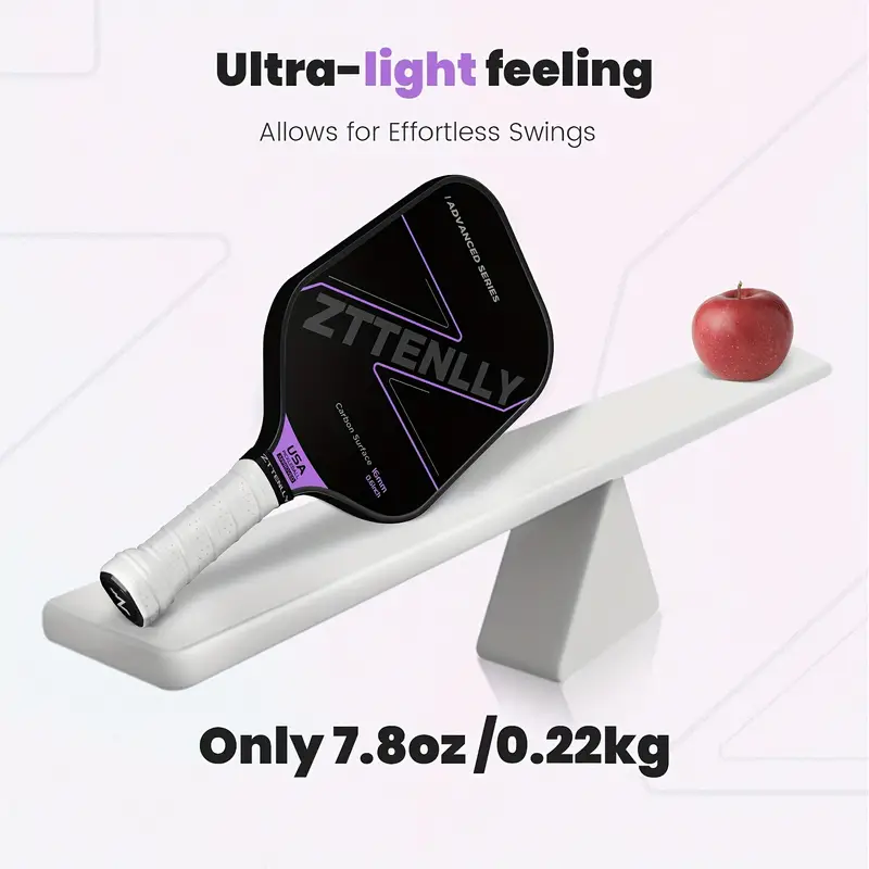 T300 Graphite Carbon Fiber Pickleball Paddles Pickle Ball Racket Racquet - Purple