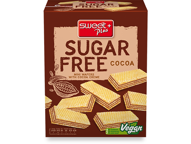 1x 180g Box of Sugar Free Cocoa Wafers Biscuits - Suitable for Diabetics - Product of Bulgaria