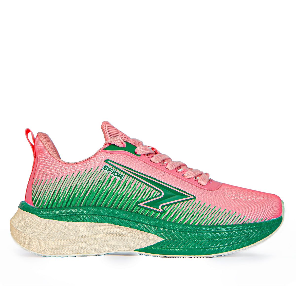Sfida Zephyr Womens Performance Runners - Blush/Green (Running Shoes/Sneakers)