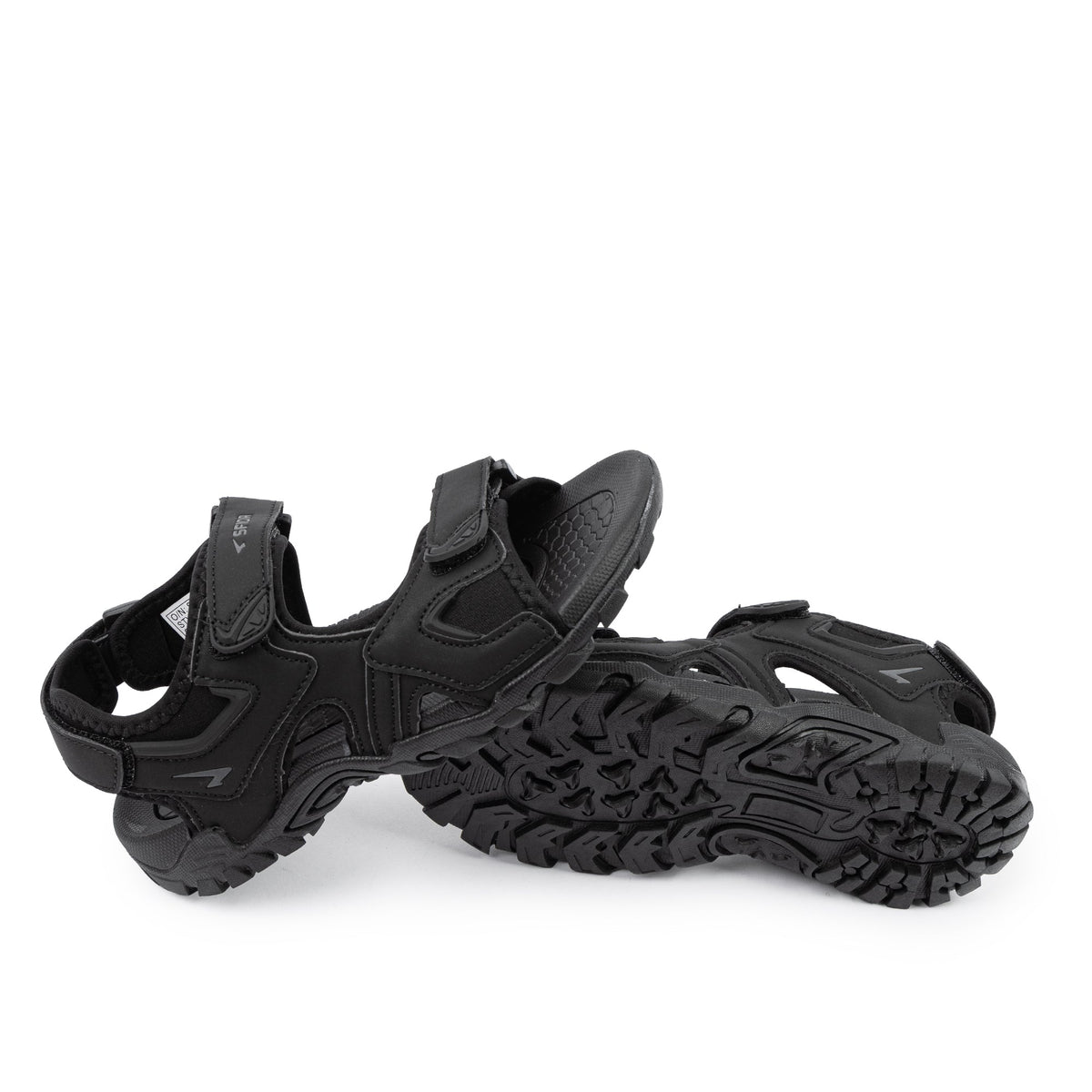 Sfida Rock Mens Adjustable Outdoor Sandals - Black/Black (Sports Sandals)