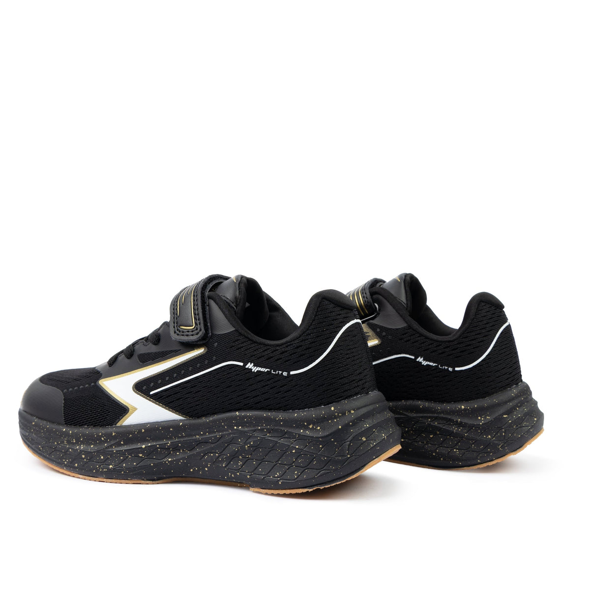 Sfida Zyric Boys V Strap Runners - Black/Gold (Kids Sneakers/Shoes)