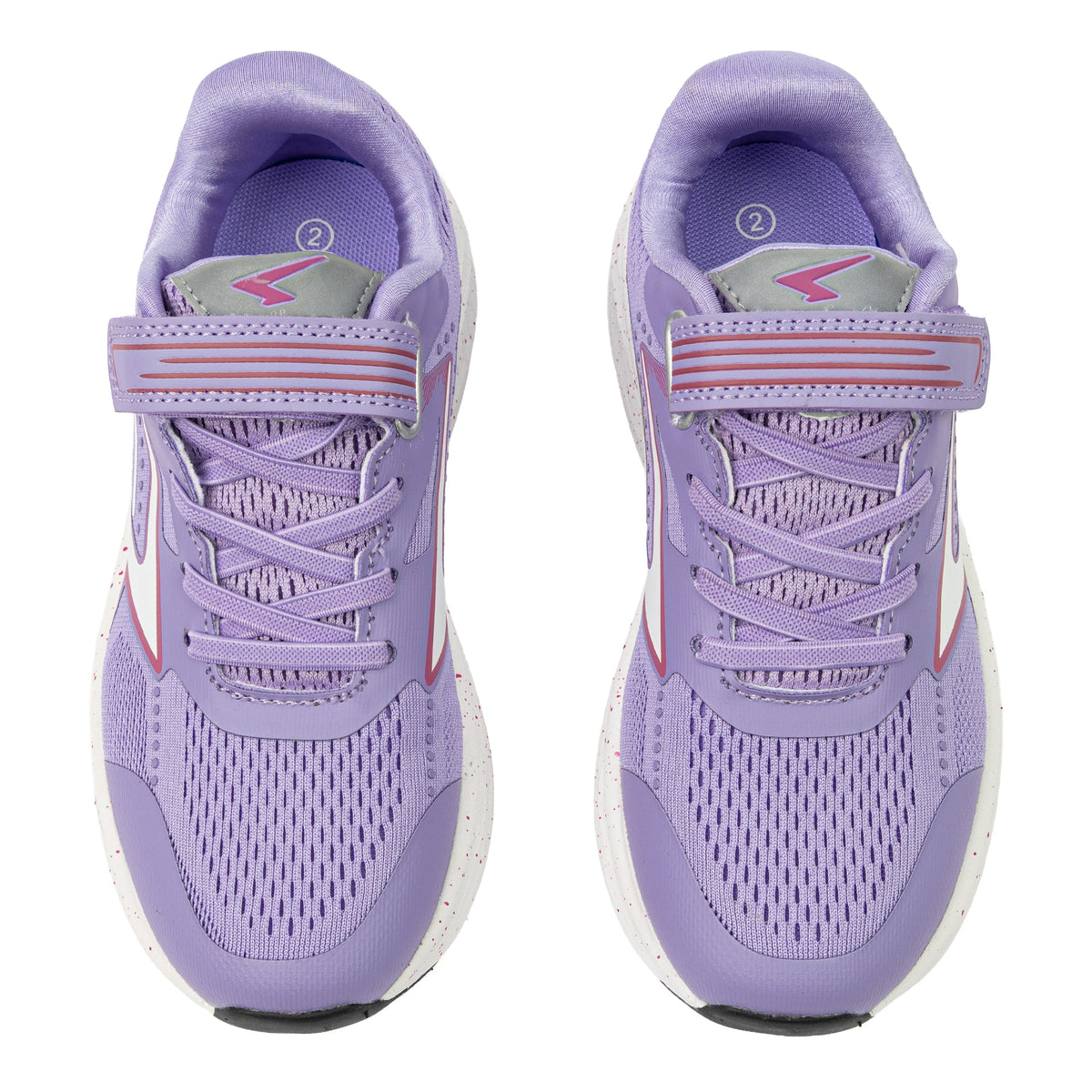 Sfida Zyric Girls V Strap Runners - Light Purple/Fuchsia (Kids Sneakers/Shoes)