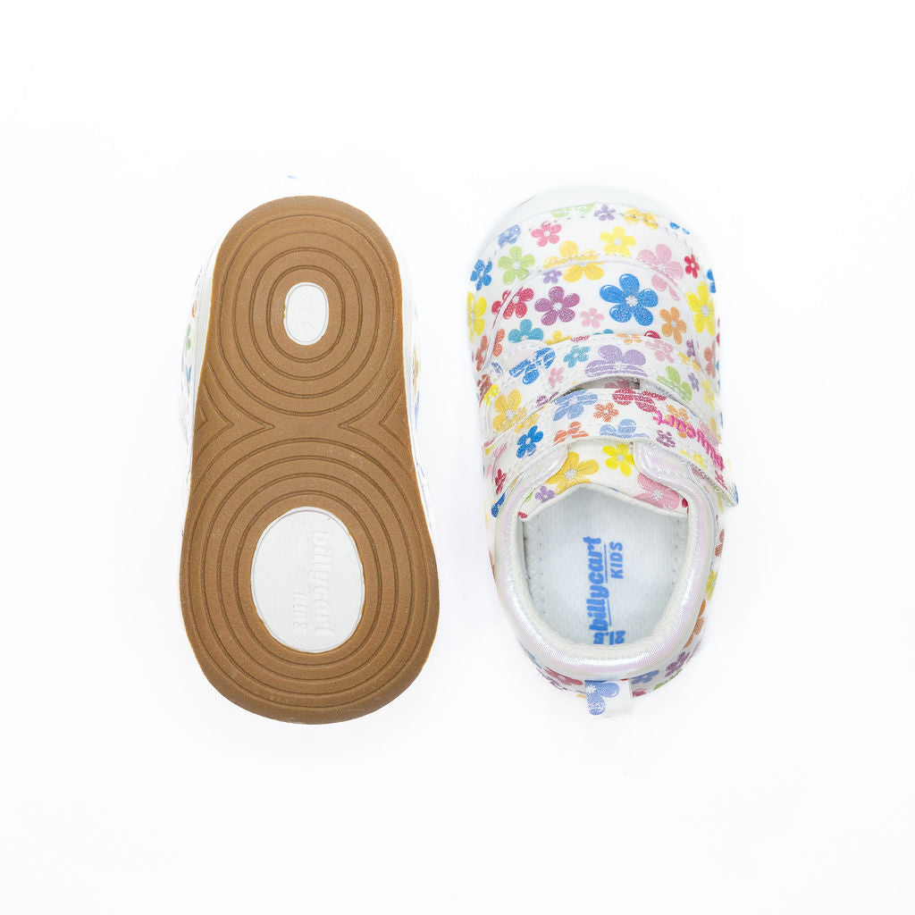 Billycart Poppy Girls Wide-Fit Barefoot First Walker Sneakers - Flower (Baby & Toddler Shoes)