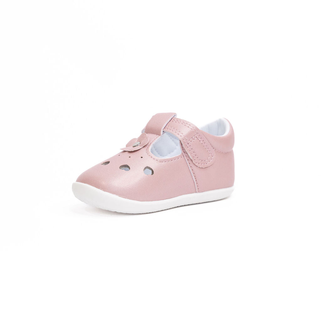 Billycart Rosie Girls Barefoot First Walker T-Bar Sandals - Light Pink (Baby Mary Jane Shoes)