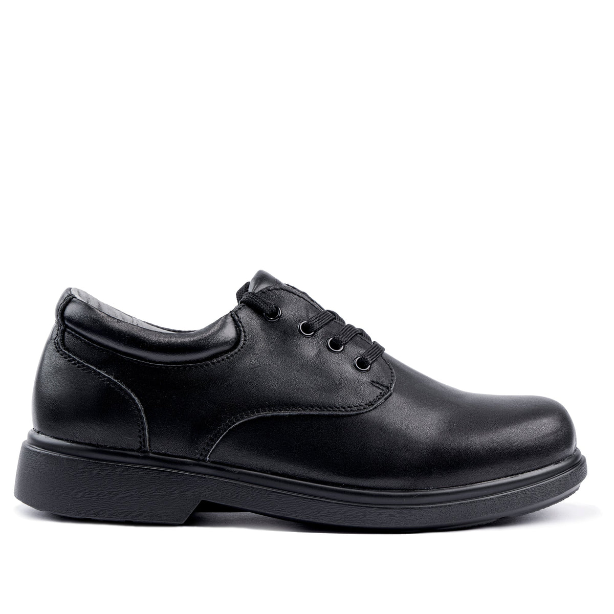 Sfida Class Senior Kids Leather Lace Up School Shoes - Black (Boys/Girls)