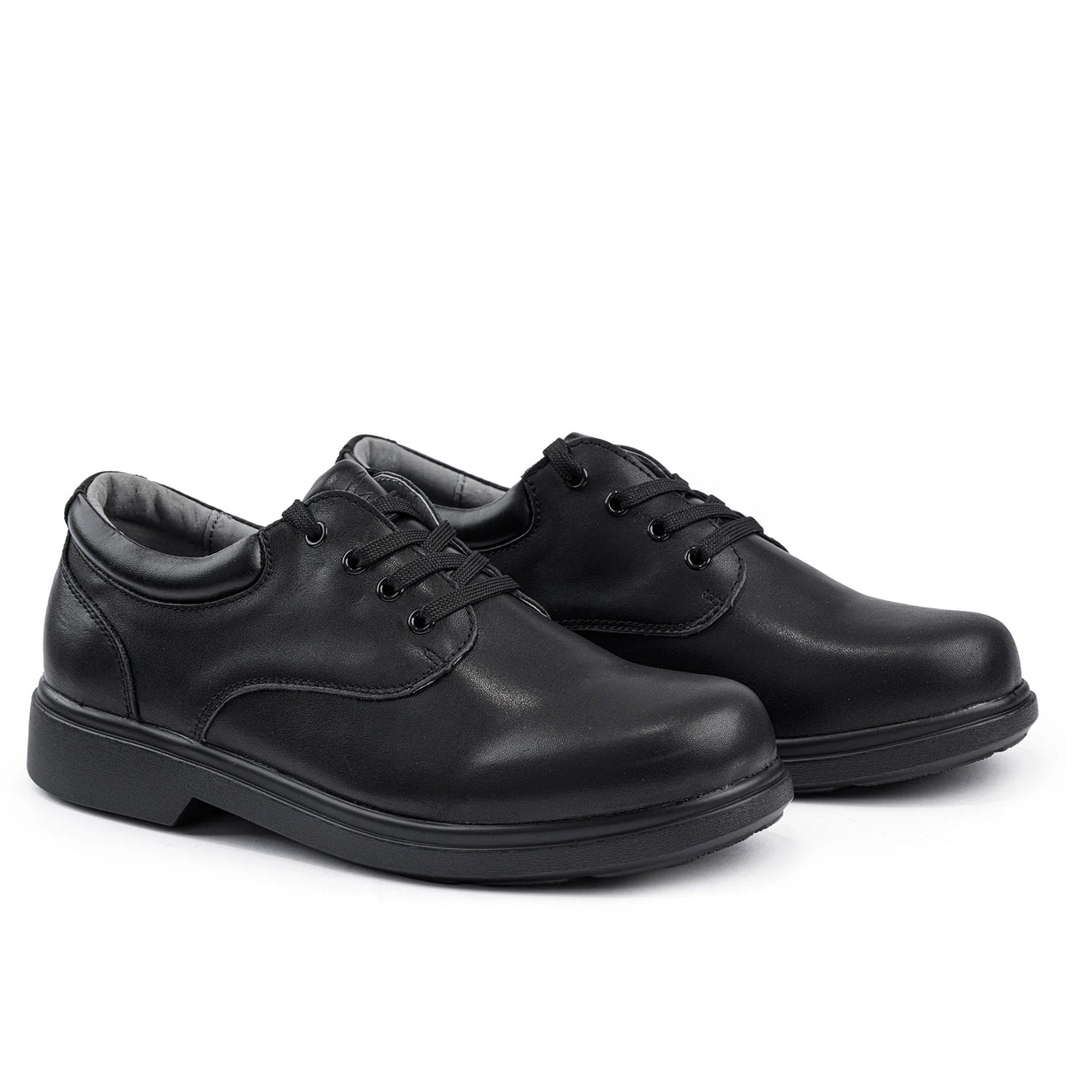 Sfida Class Senior Kids Leather Lace Up School Shoes - Black (Boys/Girls)