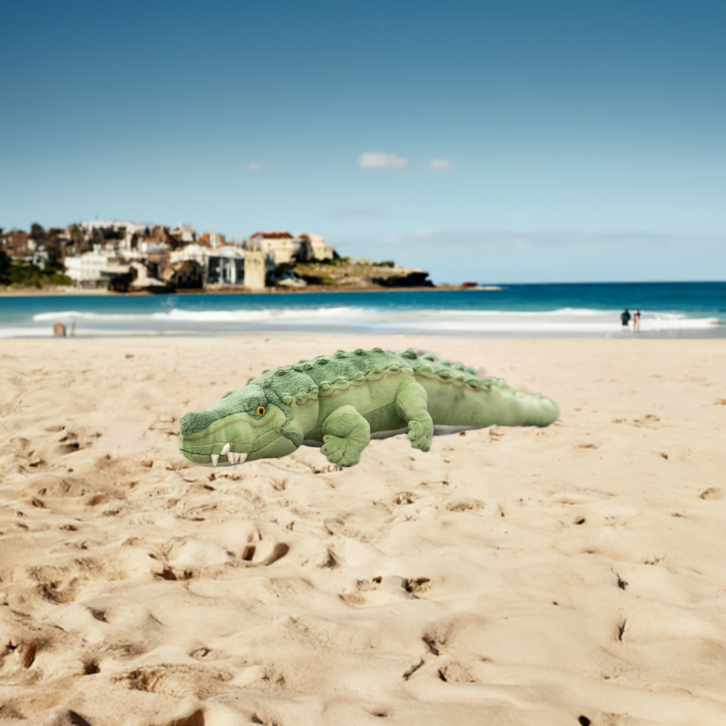 Bocchetta Agro 80cm 2kg Weighted Crocodile Doorstop Plush Toy - Green (Australian Stuffed Animal Souvenir Gift)