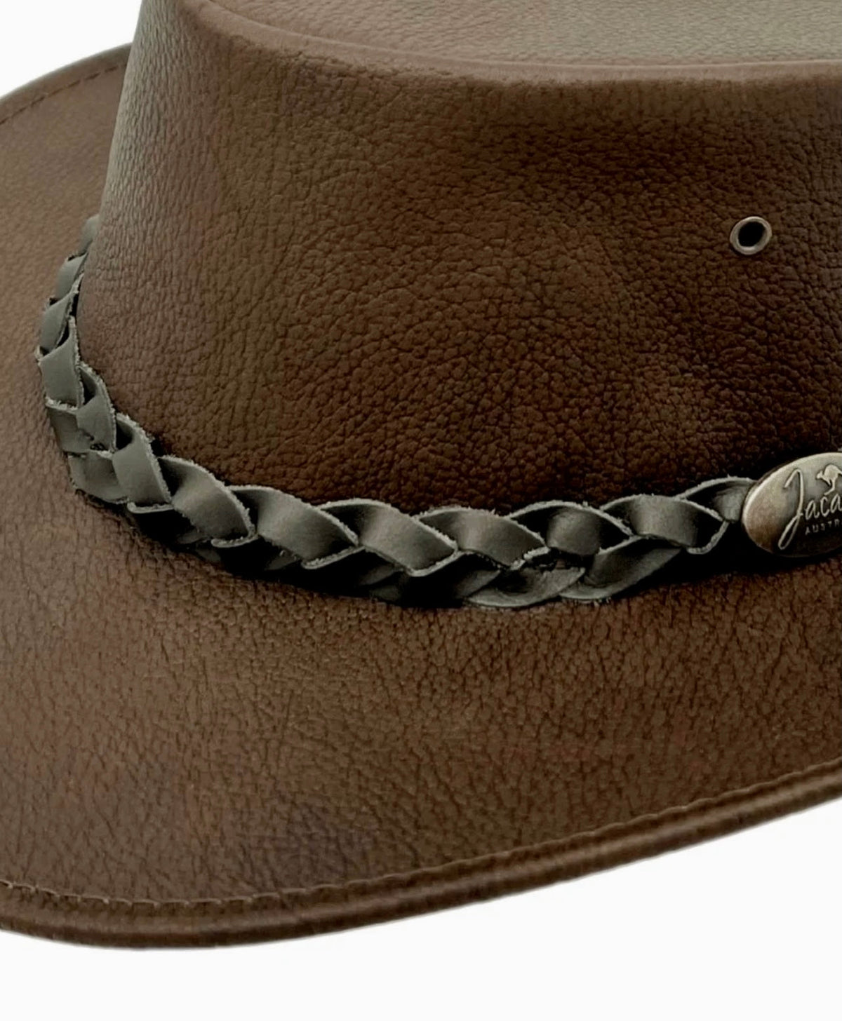 Jacaru 6530 Hand Plaited Leather Hatband - 3 Plait Replacement Band (Adjustable 75-80cm)