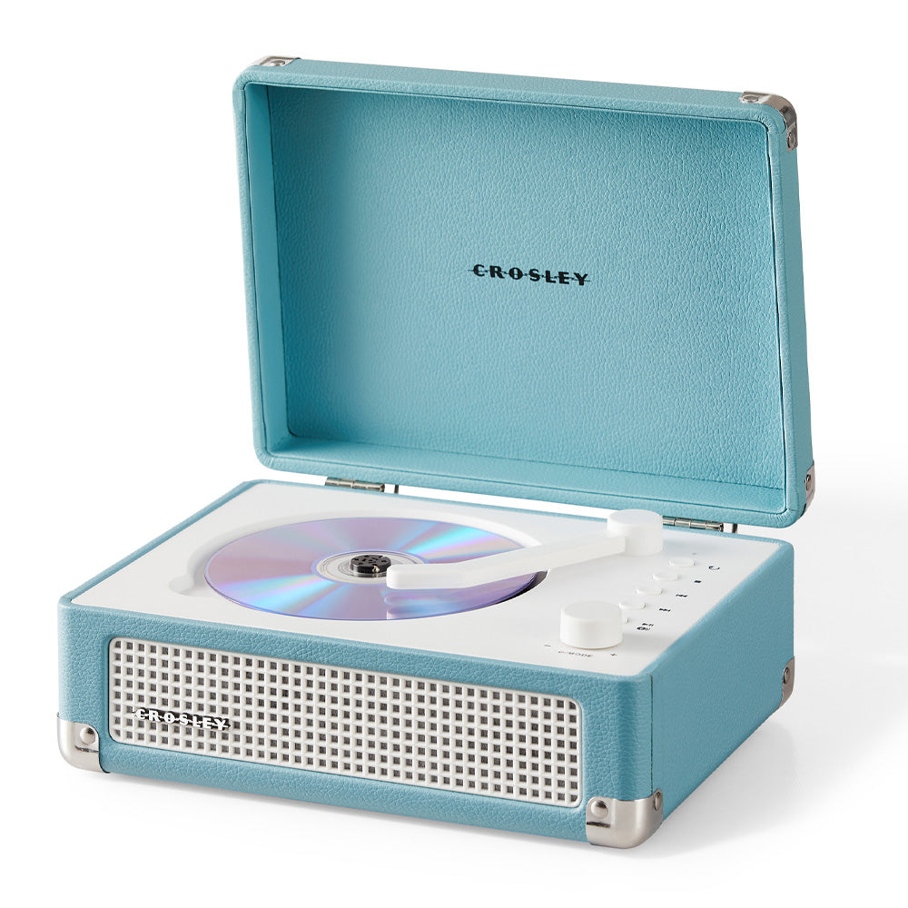 Crosley Cruiser Portable Retro CD Player with Stereo Bluetooth Speakers, FM Radio - Turquoise