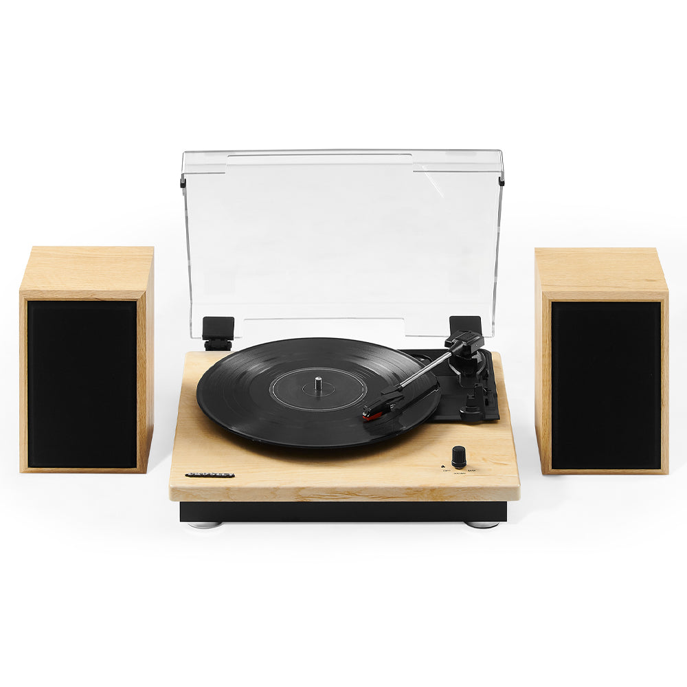 Crosley Brio Record Player Shelf System With Speakers - Natural