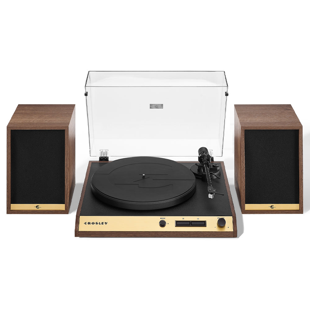 Crosley C72 Record Player Shelf System - Walnut
