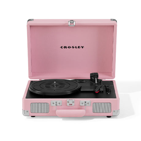 Crosley Cruiser Bluetooth Portable Turntable - Blush Pink + Bundled Crosley Record Storage Display Stand