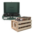 Crosley Cruiser Bluetooth Portable Turntable - Emerald Green + Bundled Crosley Record Storage Crate