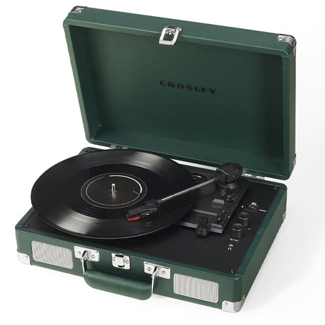 Crosley Cruiser Bluetooth Portable Turntable - Emerald Green + Bundled Crosley Record Storage Display Stand