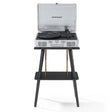 Crosley Cruiser Bluetooth Portable Turntable - Silver + Crosley Entertainment Stand Bundle