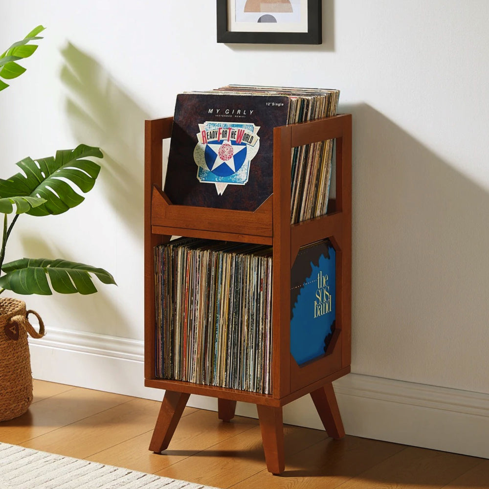 Crosley Asheville Small Vinyl Storage Stand - Walnut