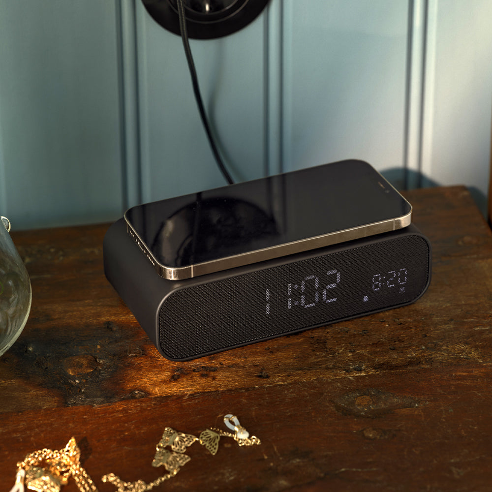 Kreafunk Wakie Alarm Clock Qi Charger + Bluetooth - Black