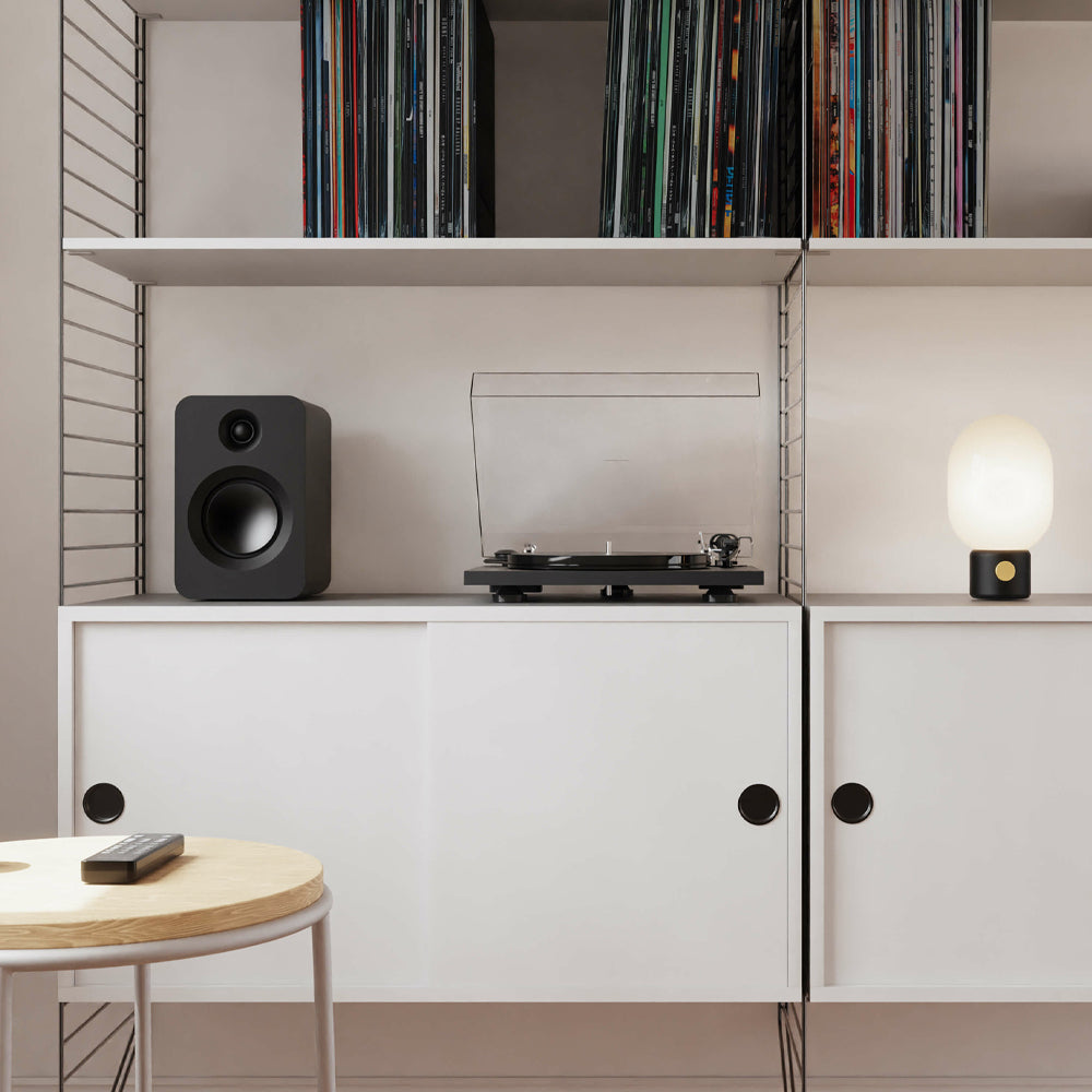 Kanto REN 200W Matte Black Powered Bookshelf Speakers with HDMI ARC, USB-C, and Bluetooth 5.3 - Pair