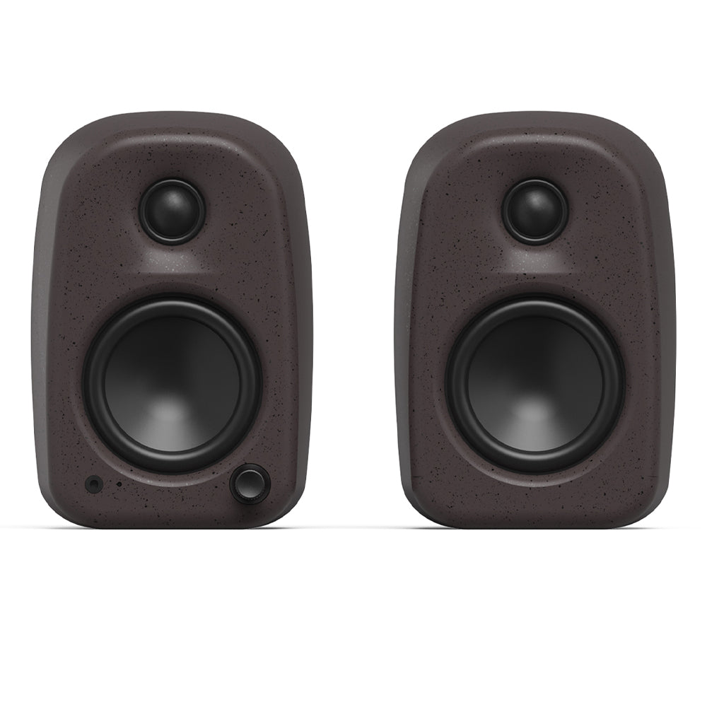 Kanto UKI 100W Desktop Speakers - Pumice (Speckled Brown), Pair (with Bluetooth, USB-C, Headphone out)