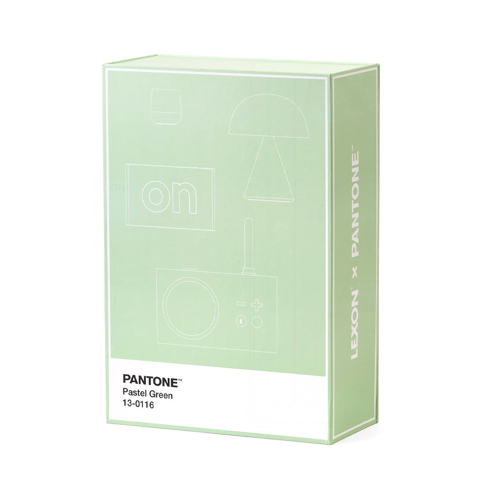 Lexon GIFT Set PANTONE - Includes Mino+ Mini Speaker, Flip Classic Clock, Mina M Lamp, Thykho 3 Speaker - Green