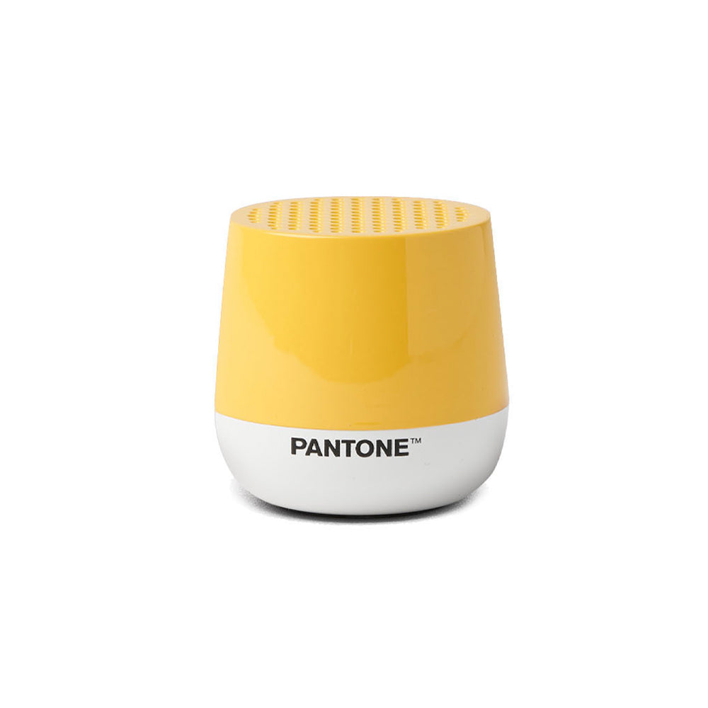 Lexon GIFT Set PANTONE - Yellow - Includes Mino+ Mini Speaker, Flip Classic Clock, Mina M Lamp, Thykho 3 Speaker