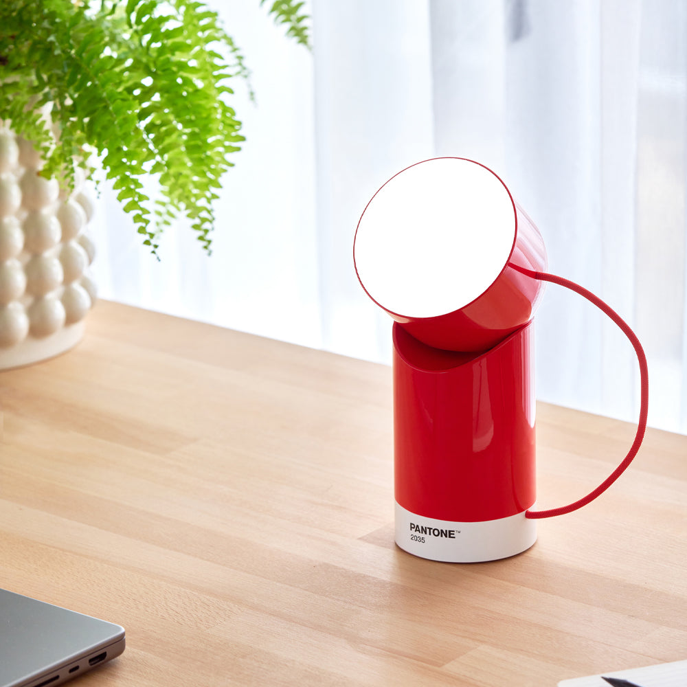 Lexon Orbe Portable Led Lamp With Moving Head PANTONE - 2035 Red