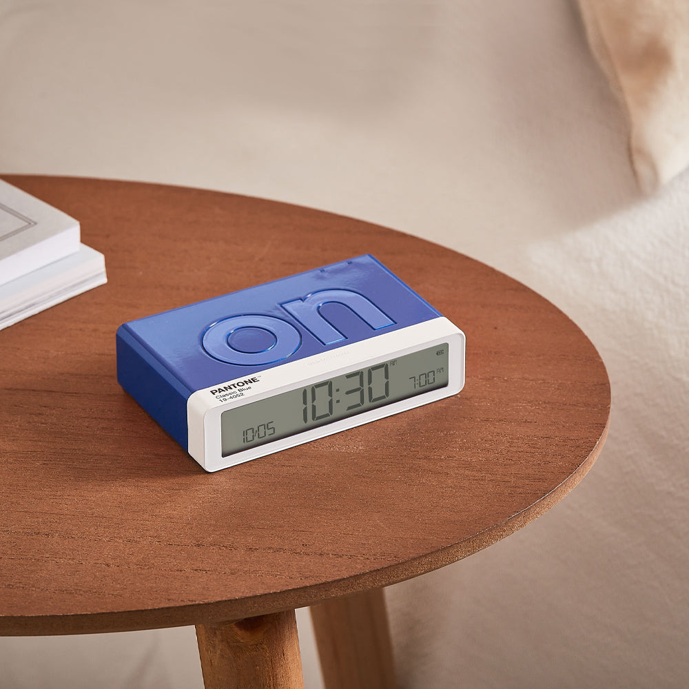 Lexon Flip Classic Reversible Alarm Clock PANTONE - Classic Blue
