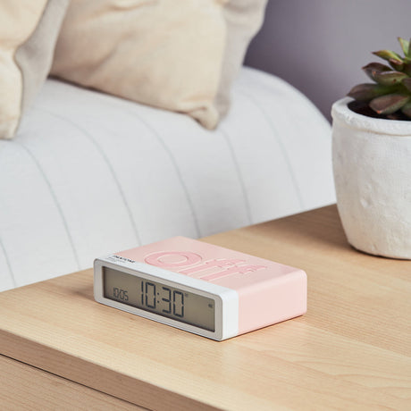 Lexon Flip Classic Reversible Alarm Clock PANTONE - Rose Pink