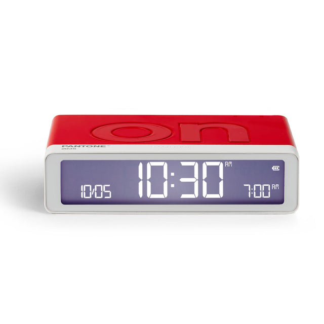 Lexon Flip Classic Reversible Alarm Clock PANTONE - 2035 Red