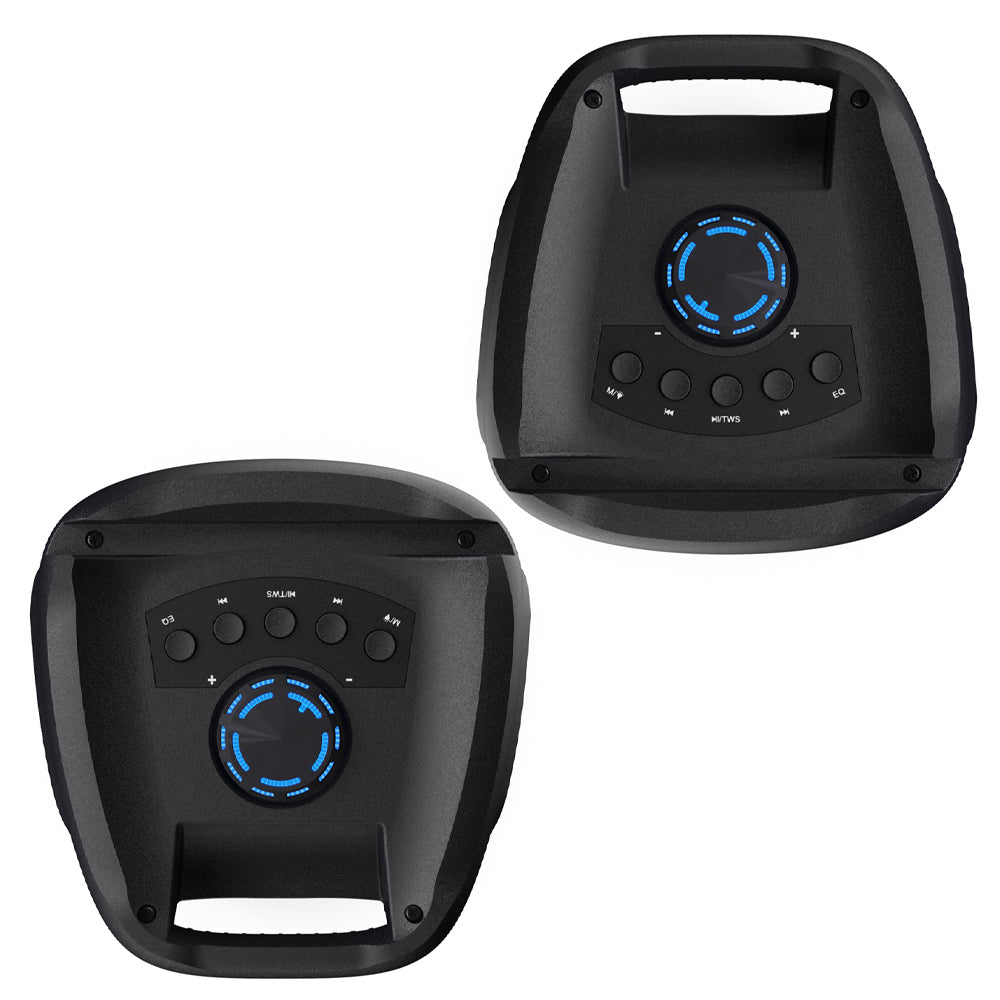 2x Majority PS100 - Bundled Party Speaker 40w Bluetooth Karaoke-DJ-Party-PA System - Black