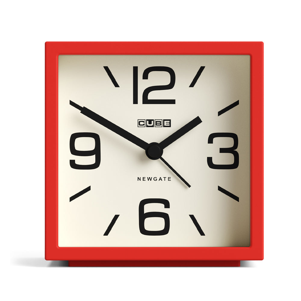 Newgate Cube Mantel Clock - Fire Engine Red