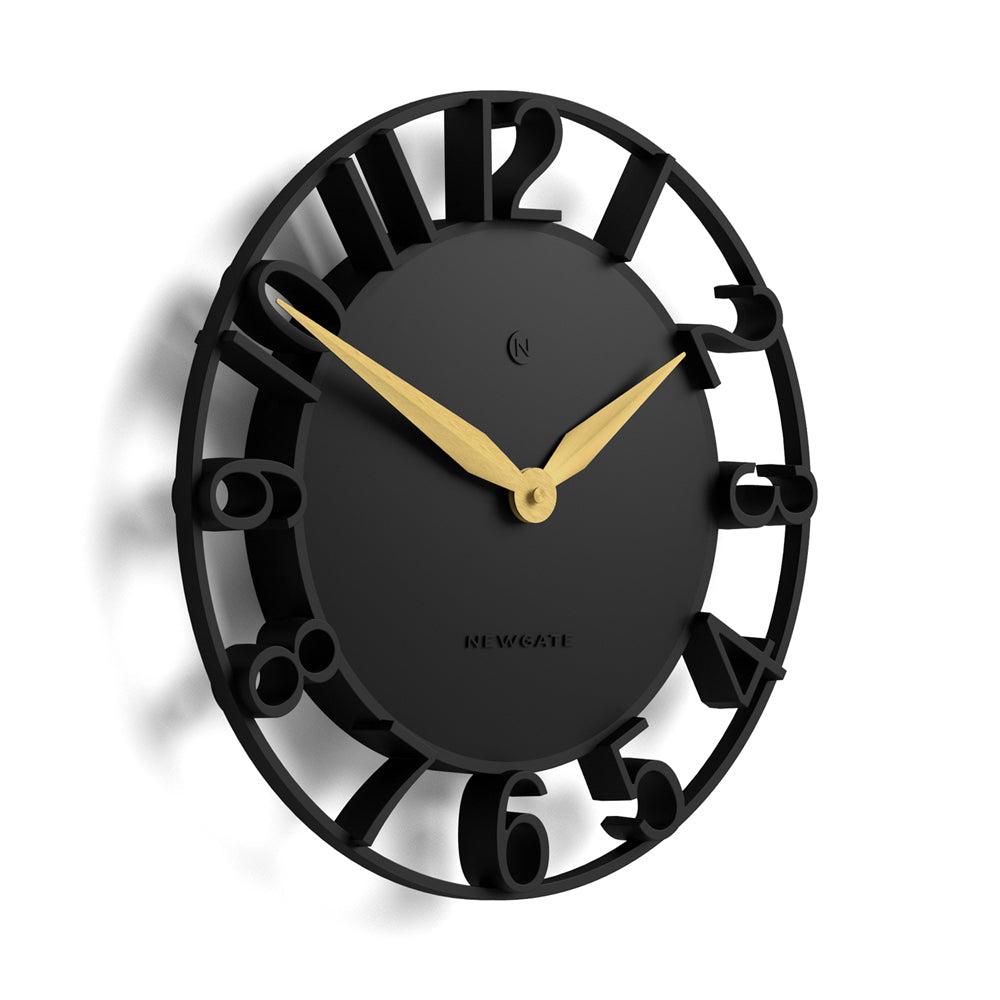 Newgate Time Traveller Wall Clock - Black