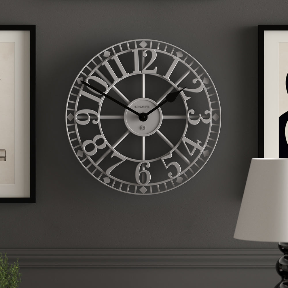Newgate Warehouse Wall Clock - Clockwork Grey