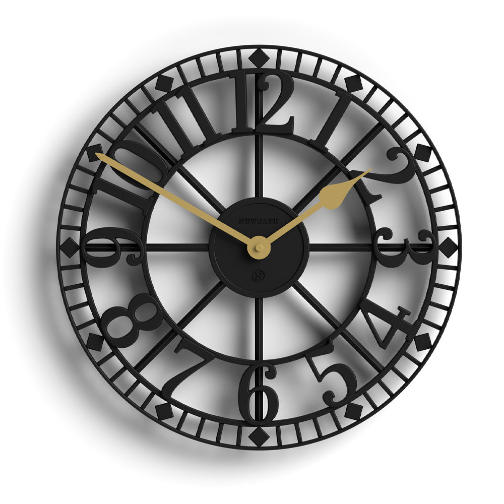 Newgate Warehouse Wall Clock - Black