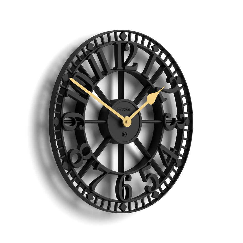 Newgate Warehouse Wall Clock - Black