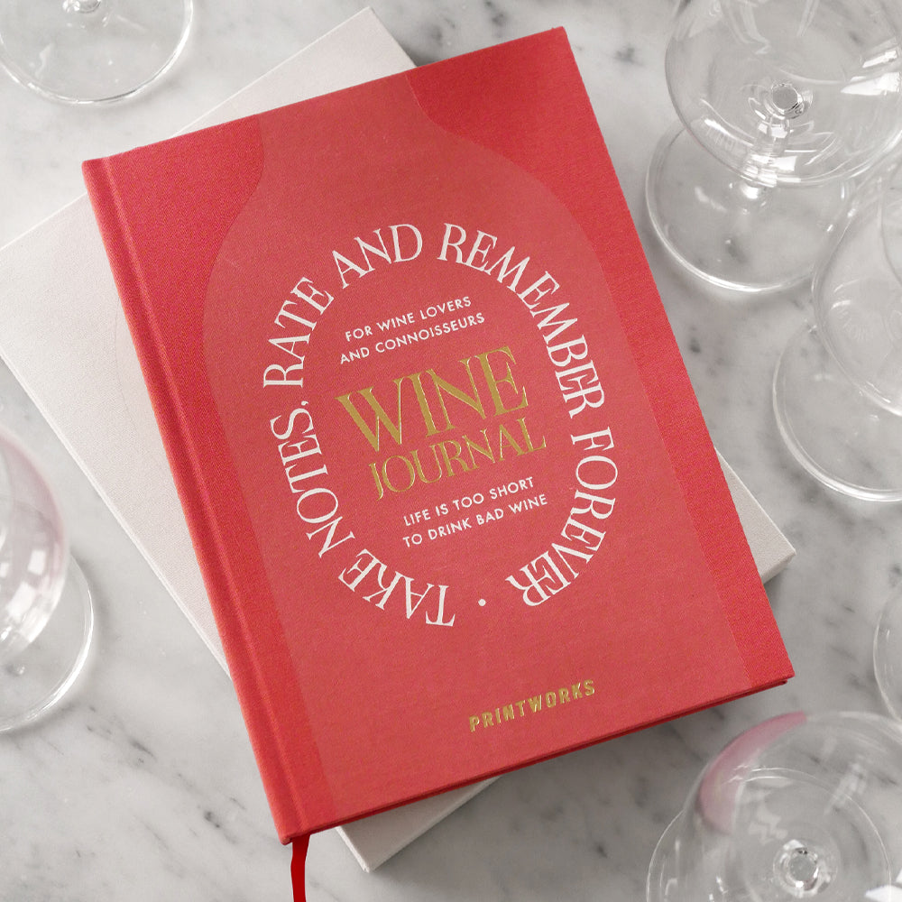 Printworks Wine Tasting Journal - Beige Red