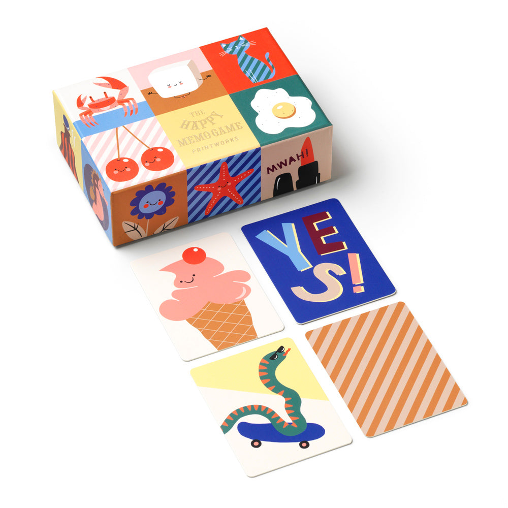 Printworks The Happy Memo Game - Memory Matching Card Game (Educational Family Fun)