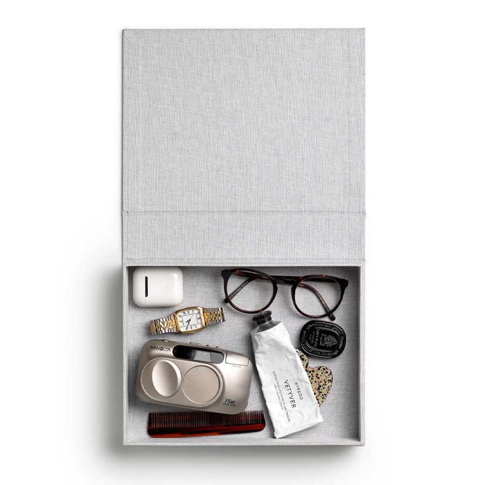 Printworks Collection Medium Storage Box - Grey (Book Style Shelf Décor)