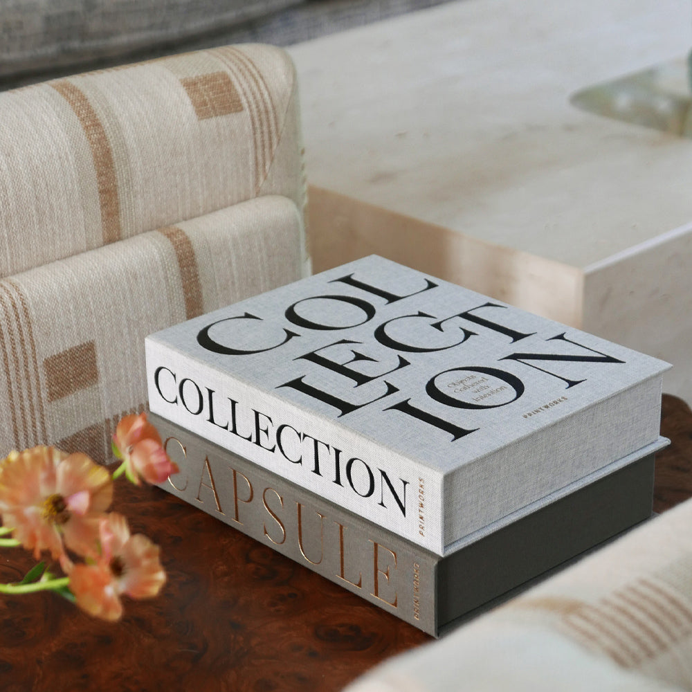 Printworks Collection Medium Storage Box - Grey (Book Style Shelf Décor)