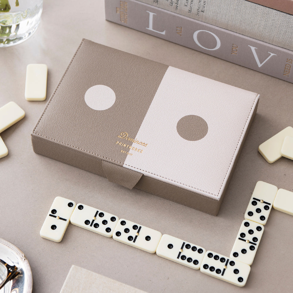 Printworks Reverra Dominoes Board Game - Designer Edition (Coffee Table Set)