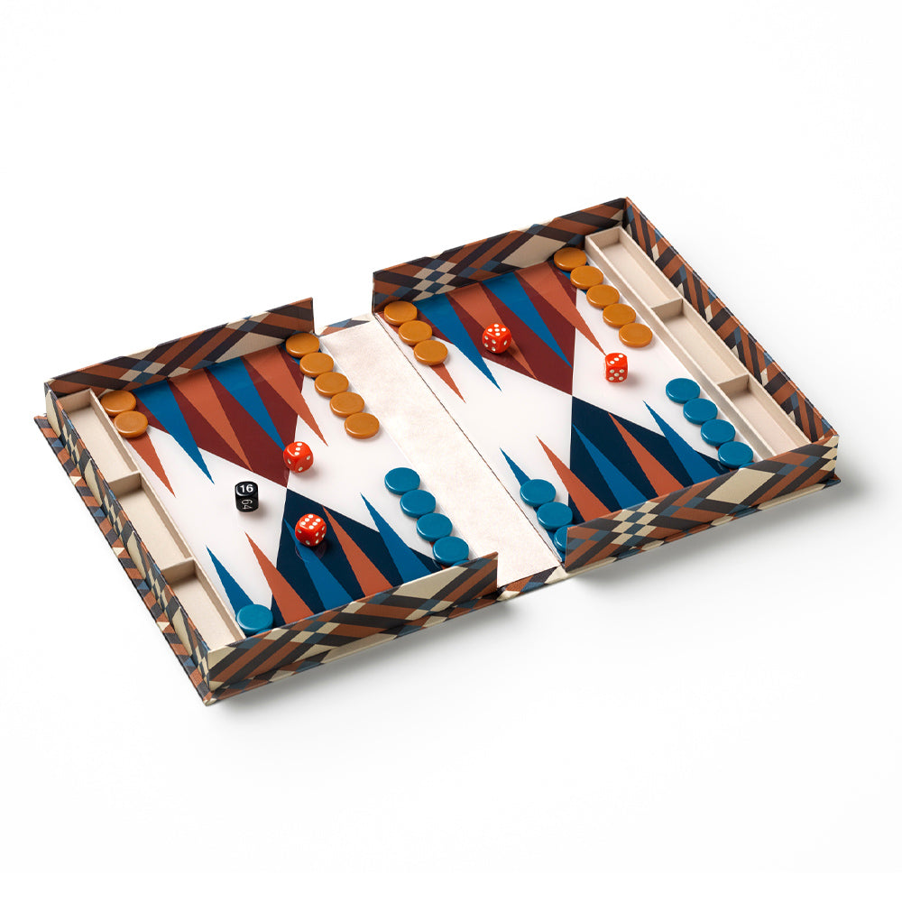 Printworks Bazaar Backgammon Board Game - Moroccan Design (Coffee Table Set)